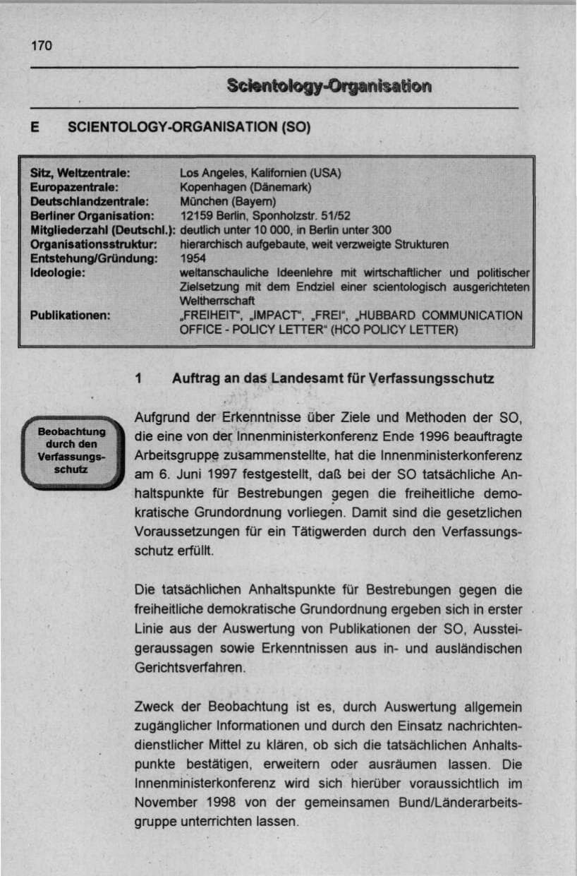 Seite 181 des Verfassungsschutzbericht 1997 Berlin