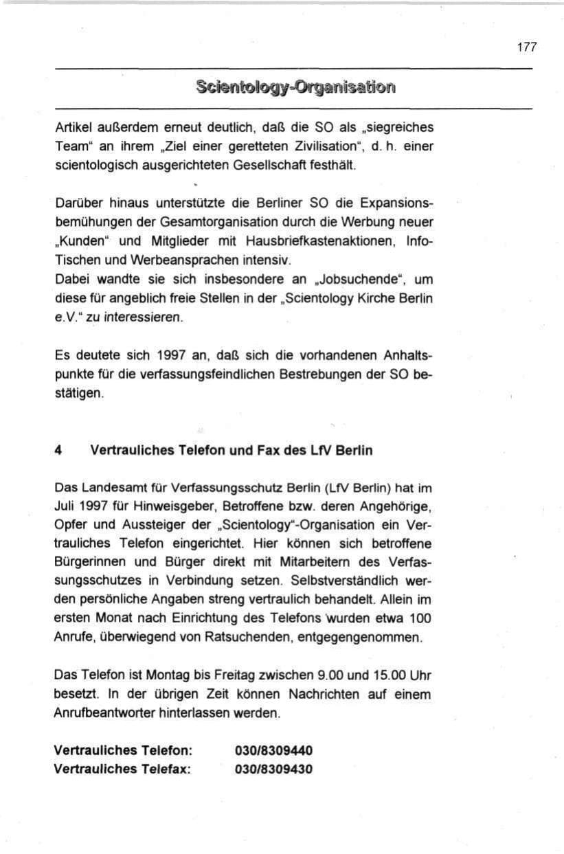 Seite 188 des Verfassungsschutzbericht 1997 Berlin