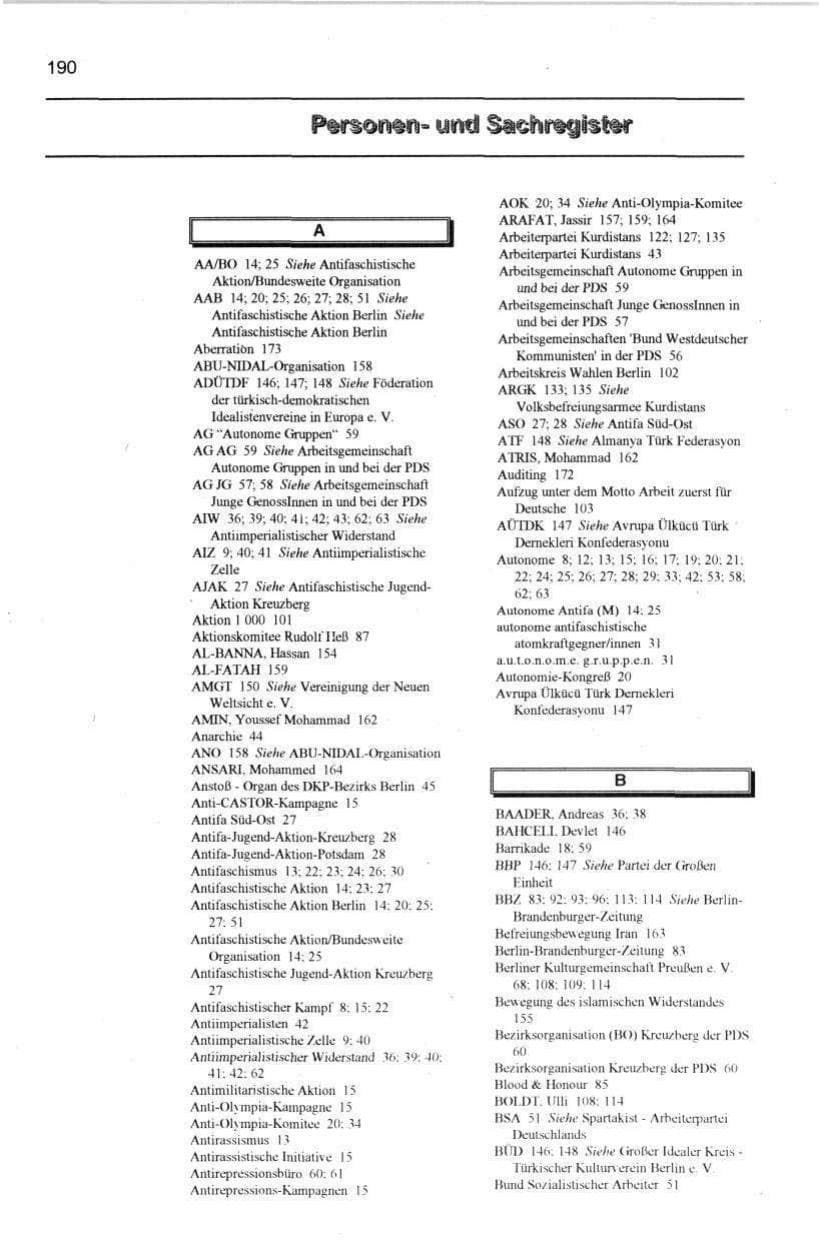 Seite 202 des Verfassungsschutzbericht 1997 Berlin