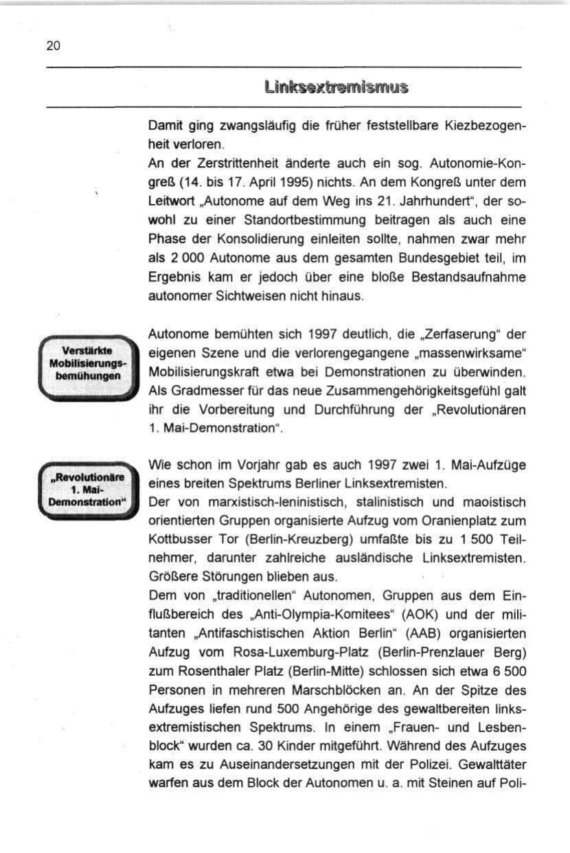 Seite 31 des Verfassungsschutzbericht 1997 Berlin