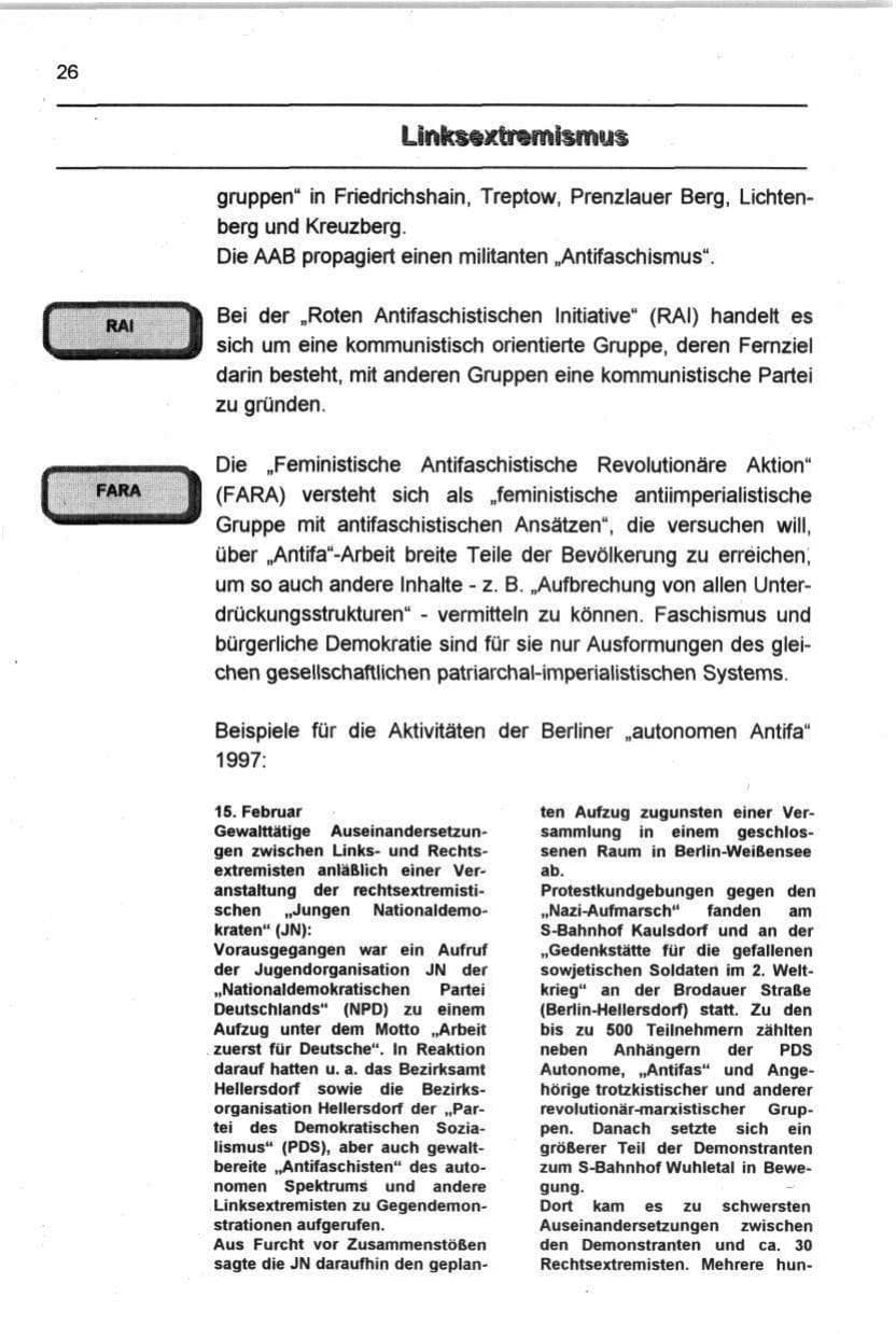 Seite 37 des Verfassungsschutzbericht 1997 Berlin