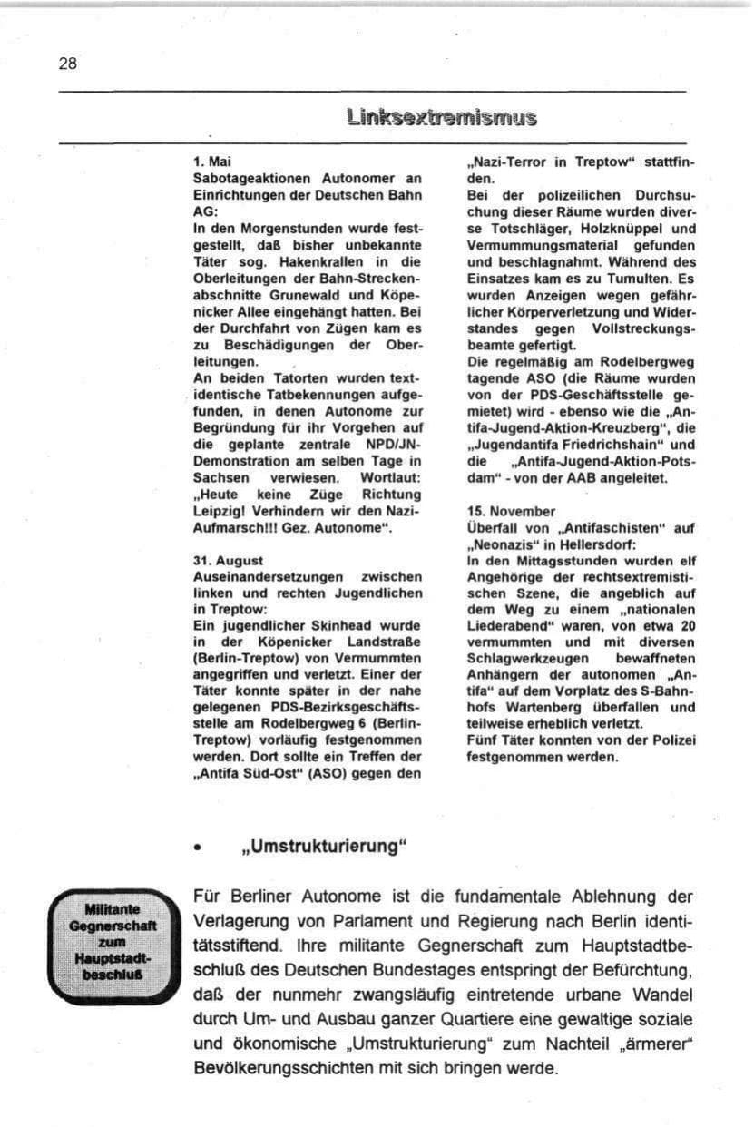 Seite 39 des Verfassungsschutzbericht 1997 Berlin