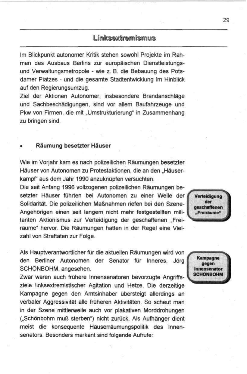 Seite 40 des Verfassungsschutzbericht 1997 Berlin