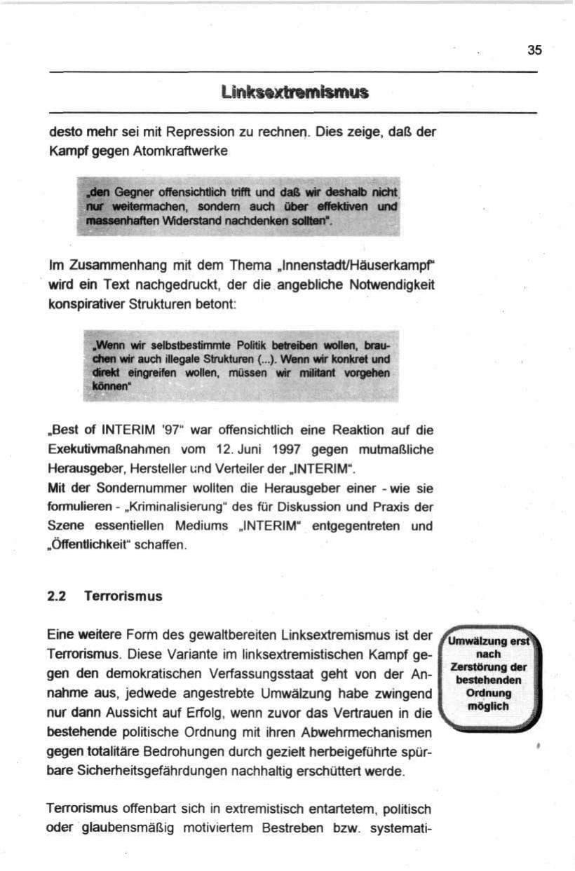 Seite 46 des Verfassungsschutzbericht 1997 Berlin