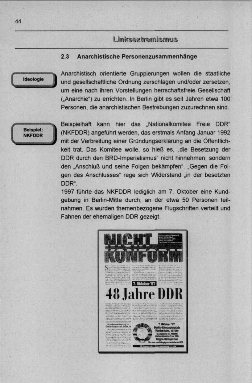 Seite 55 des Verfassungsschutzbericht 1997 Berlin