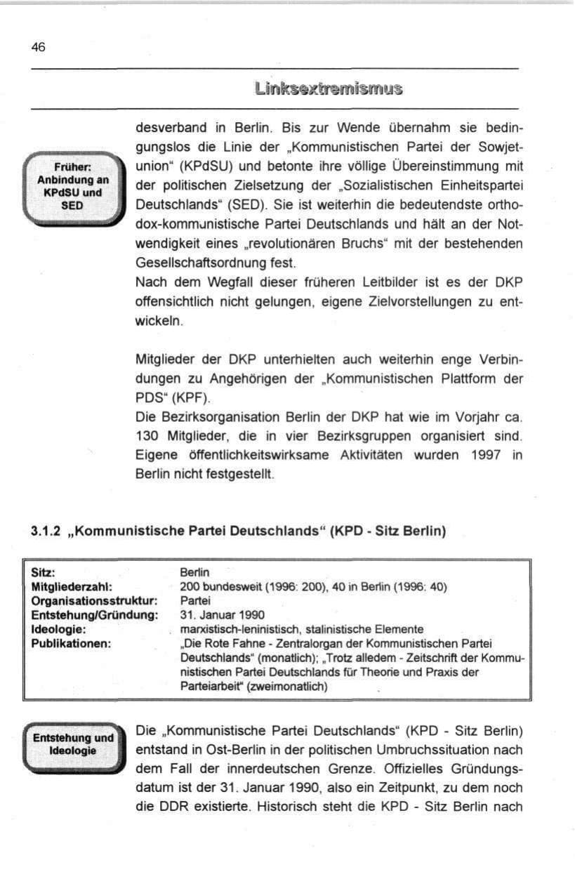 Seite 57 des Verfassungsschutzbericht 1997 Berlin