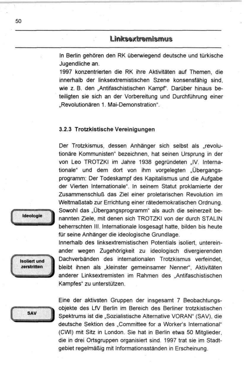 Seite 61 des Verfassungsschutzbericht 1997 Berlin