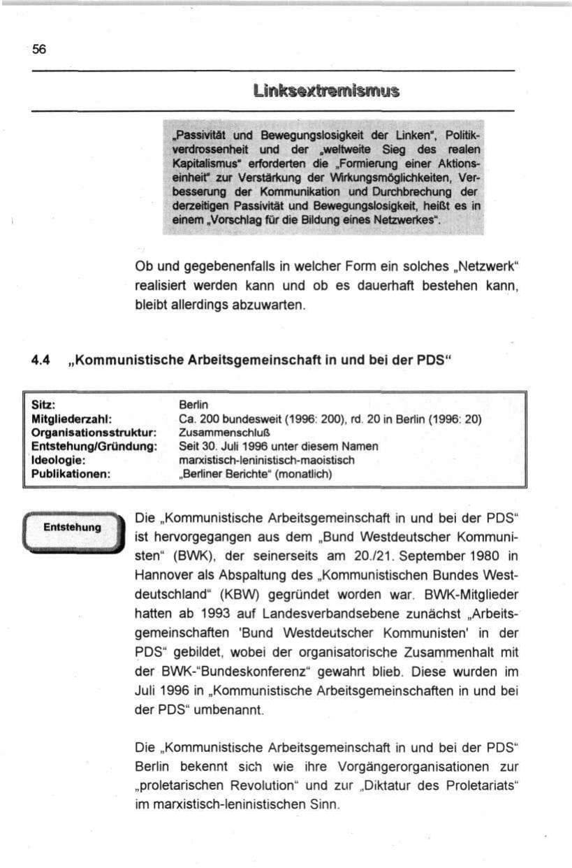 Seite 67 des Verfassungsschutzbericht 1997 Berlin