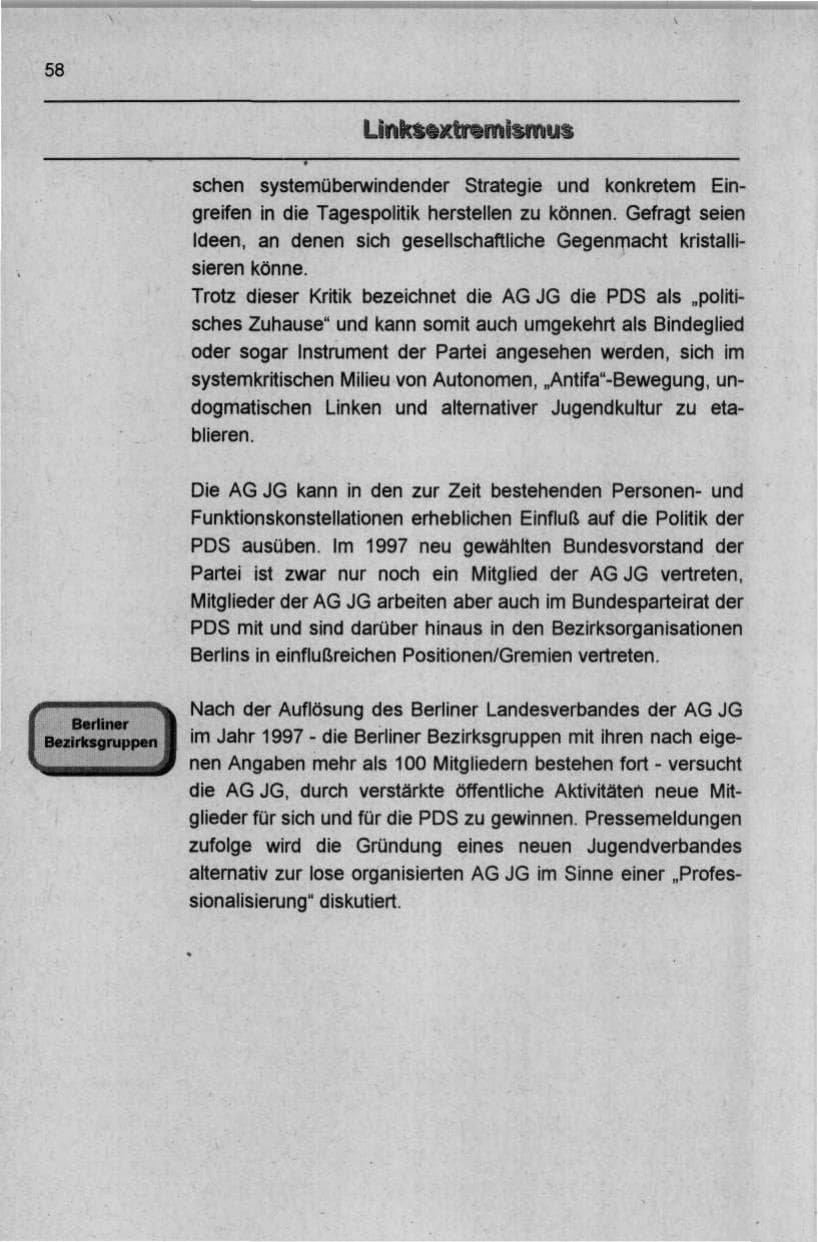 Seite 69 des Verfassungsschutzbericht 1997 Berlin