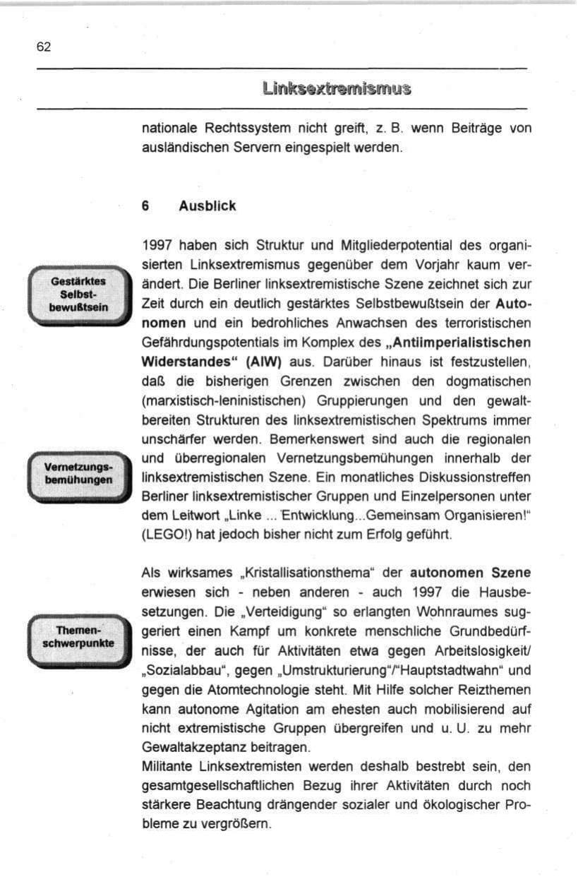 Seite 73 des Verfassungsschutzbericht 1997 Berlin