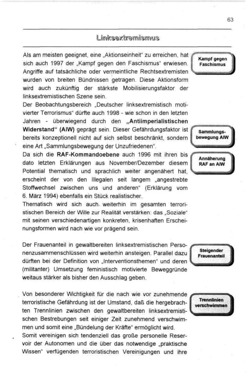 Seite 74 des Verfassungsschutzbericht 1997 Berlin