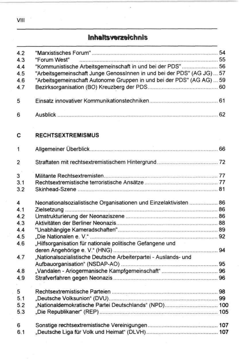 Seite 9 des Verfassungsschutzbericht 1997 Berlin