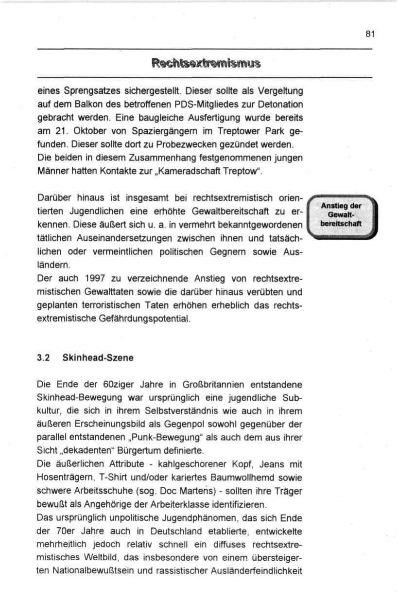 Seite 92 des Verfassungsschutzbericht 1997 Berlin