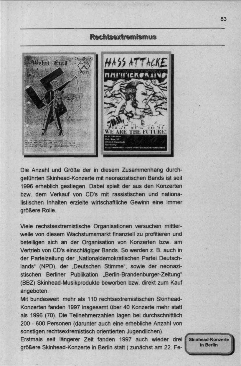 Seite 94 des Verfassungsschutzbericht 1997 Berlin