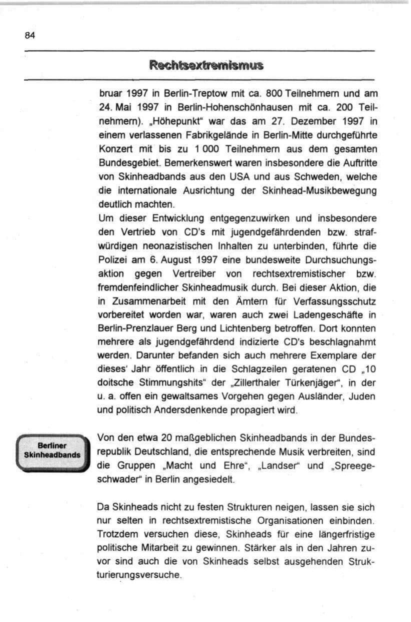Seite 95 des Verfassungsschutzbericht 1997 Berlin