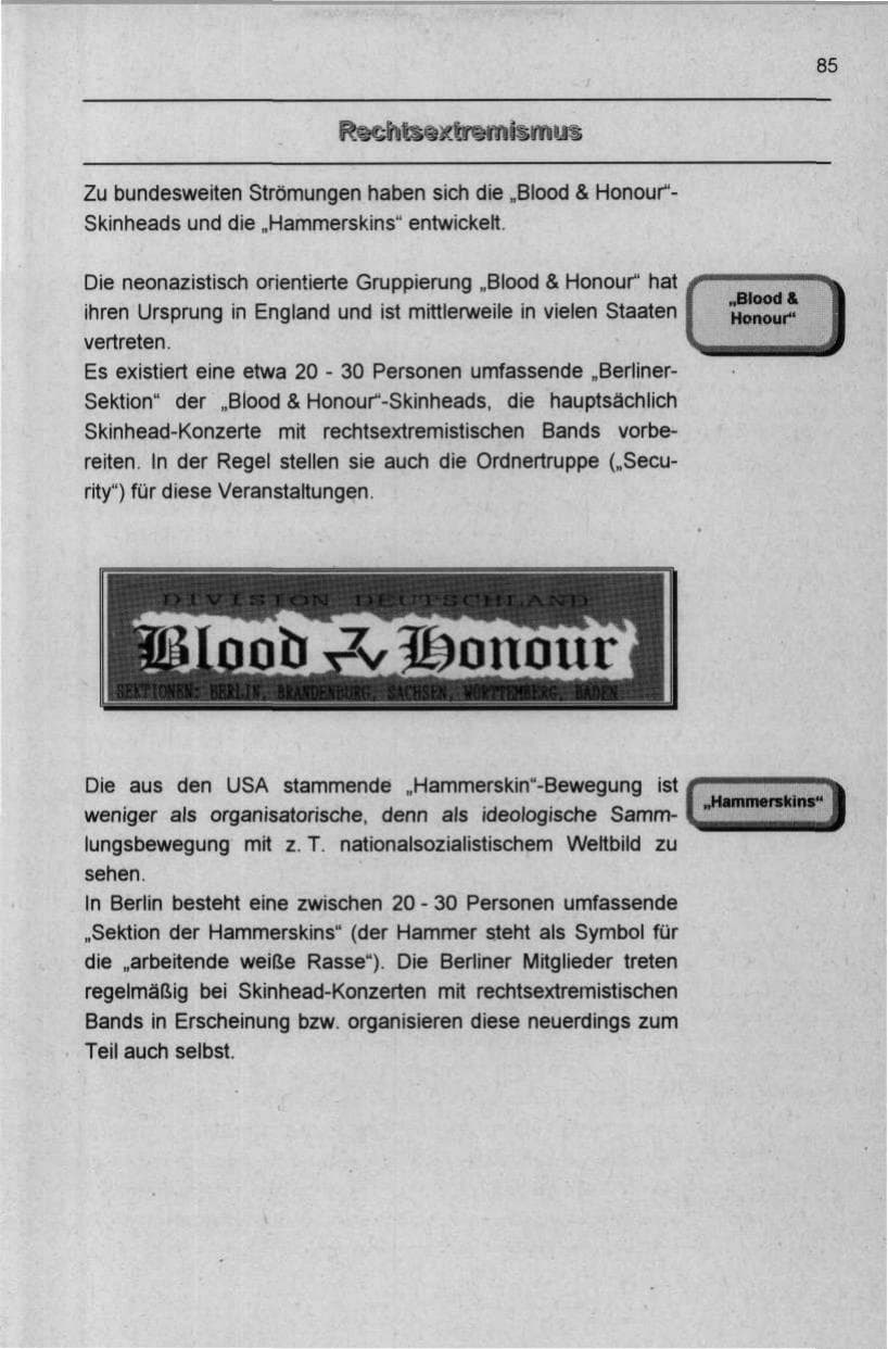 Seite 96 des Verfassungsschutzbericht 1997 Berlin