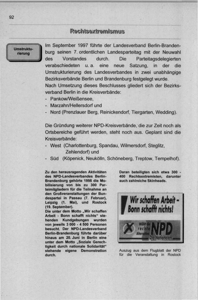 Seite 103 des Verfassungsschutzbericht 1998 Berlin