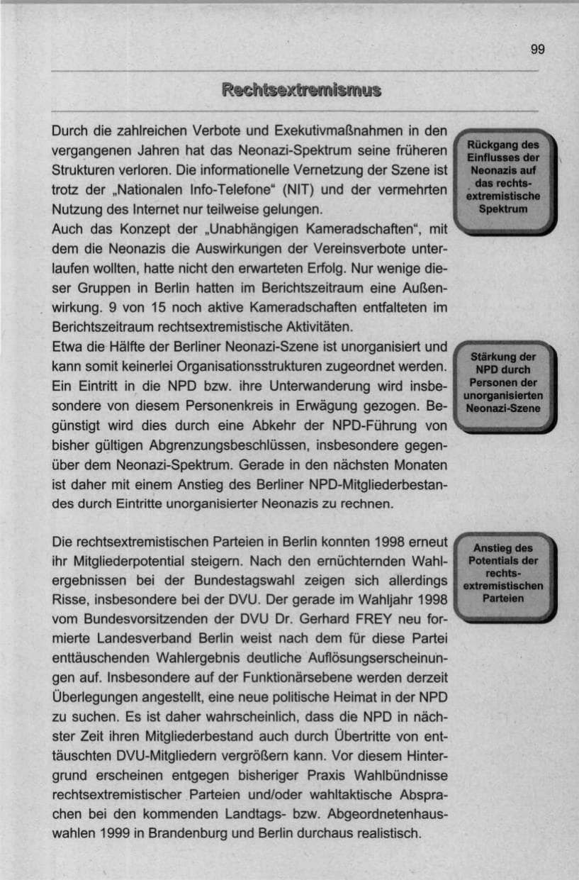 Seite 110 des Verfassungsschutzbericht 1998 Berlin