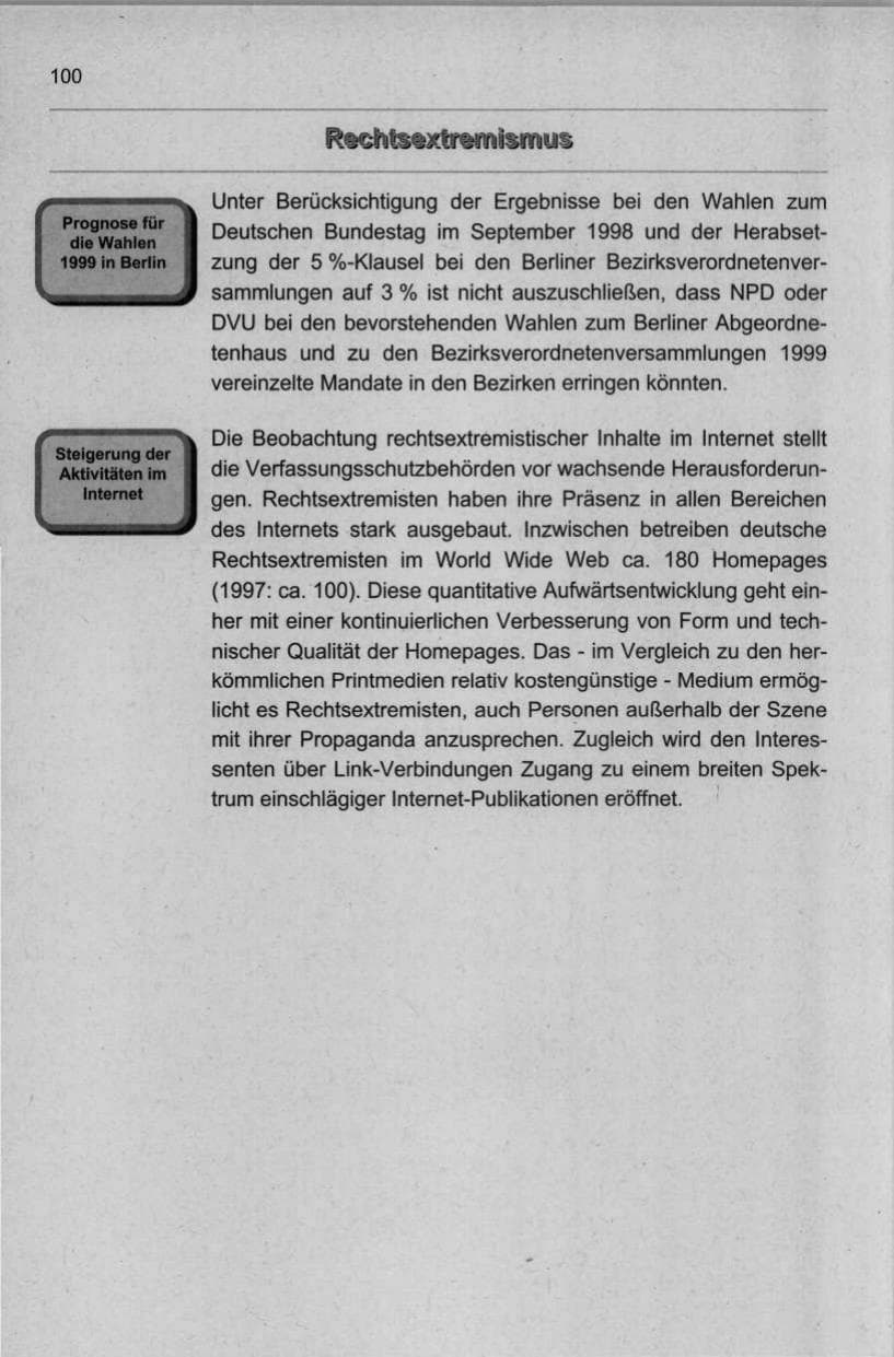 Seite 111 des Verfassungsschutzbericht 1998 Berlin