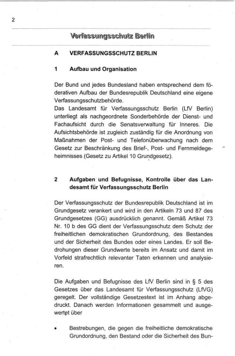 Seite 13 des Verfassungsschutzbericht 1998 Berlin