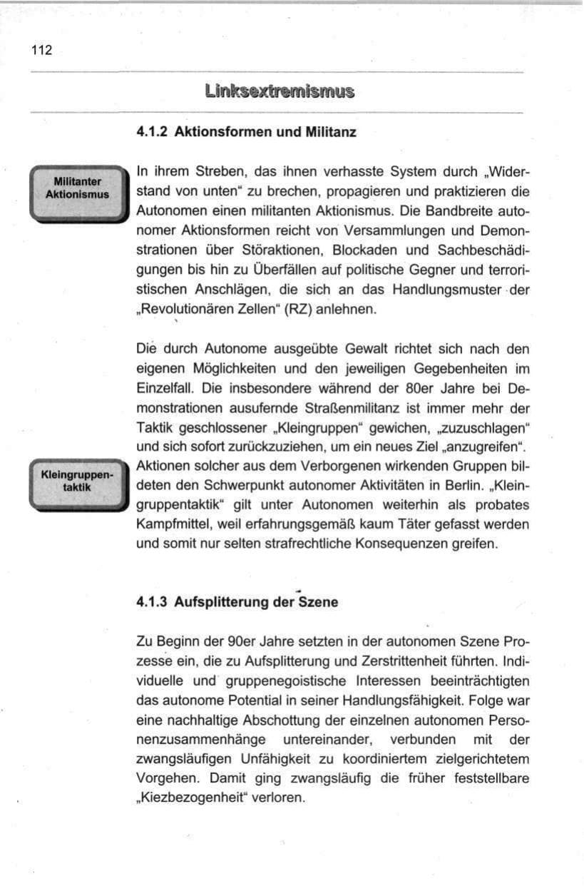 Seite 123 des Verfassungsschutzbericht 1998 Berlin