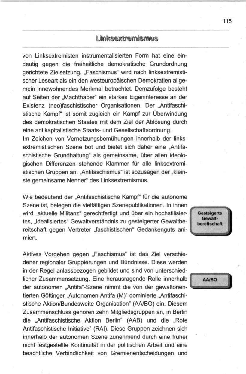 Seite 126 des Verfassungsschutzbericht 1998 Berlin