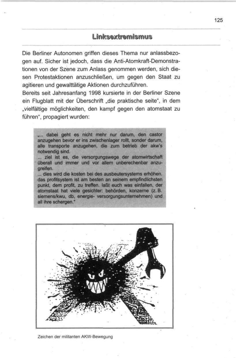 Seite 136 des Verfassungsschutzbericht 1998 Berlin