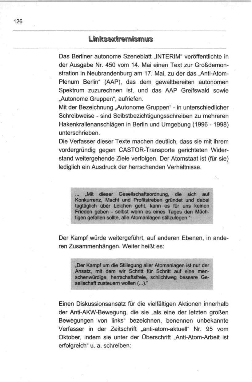 Seite 137 des Verfassungsschutzbericht 1998 Berlin