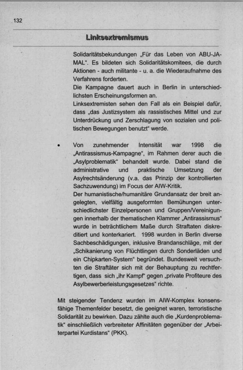 Seite 143 des Verfassungsschutzbericht 1998 Berlin