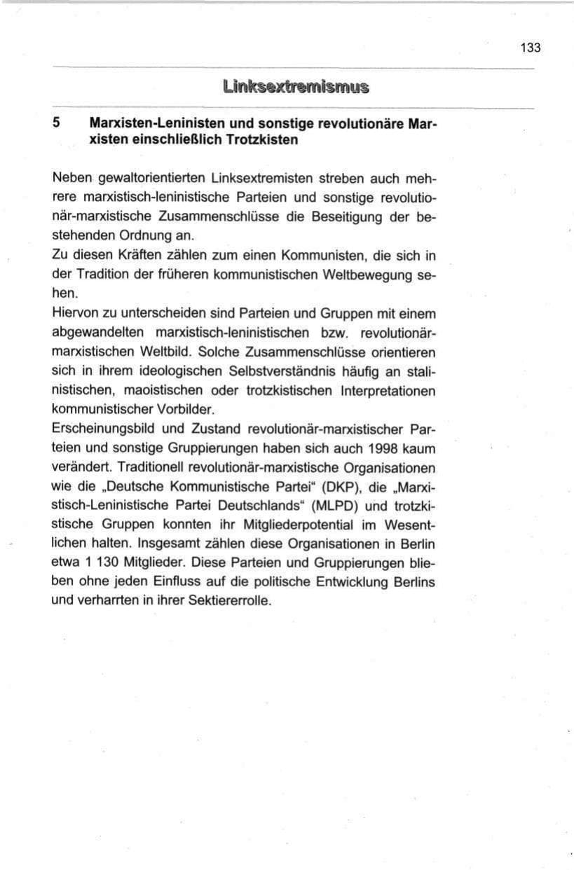Seite 144 des Verfassungsschutzbericht 1998 Berlin