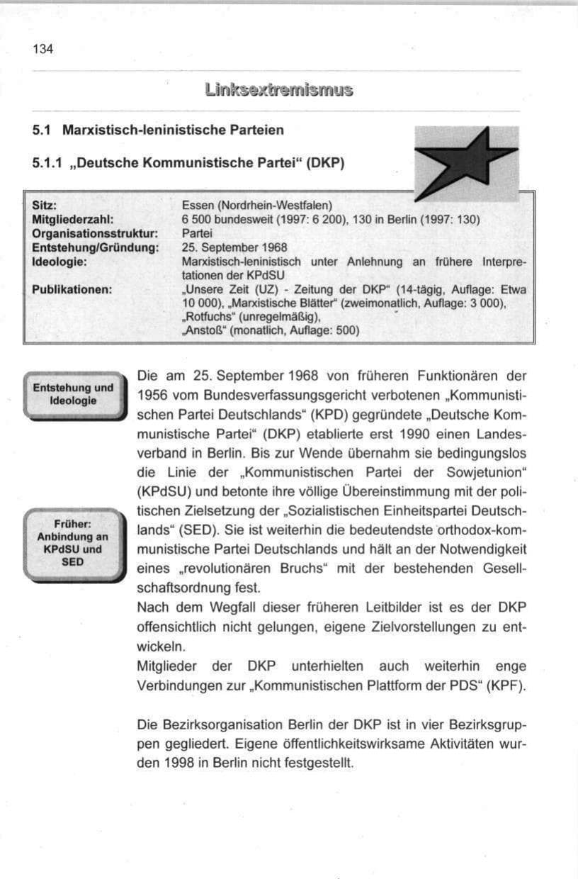 Seite 145 des Verfassungsschutzbericht 1998 Berlin