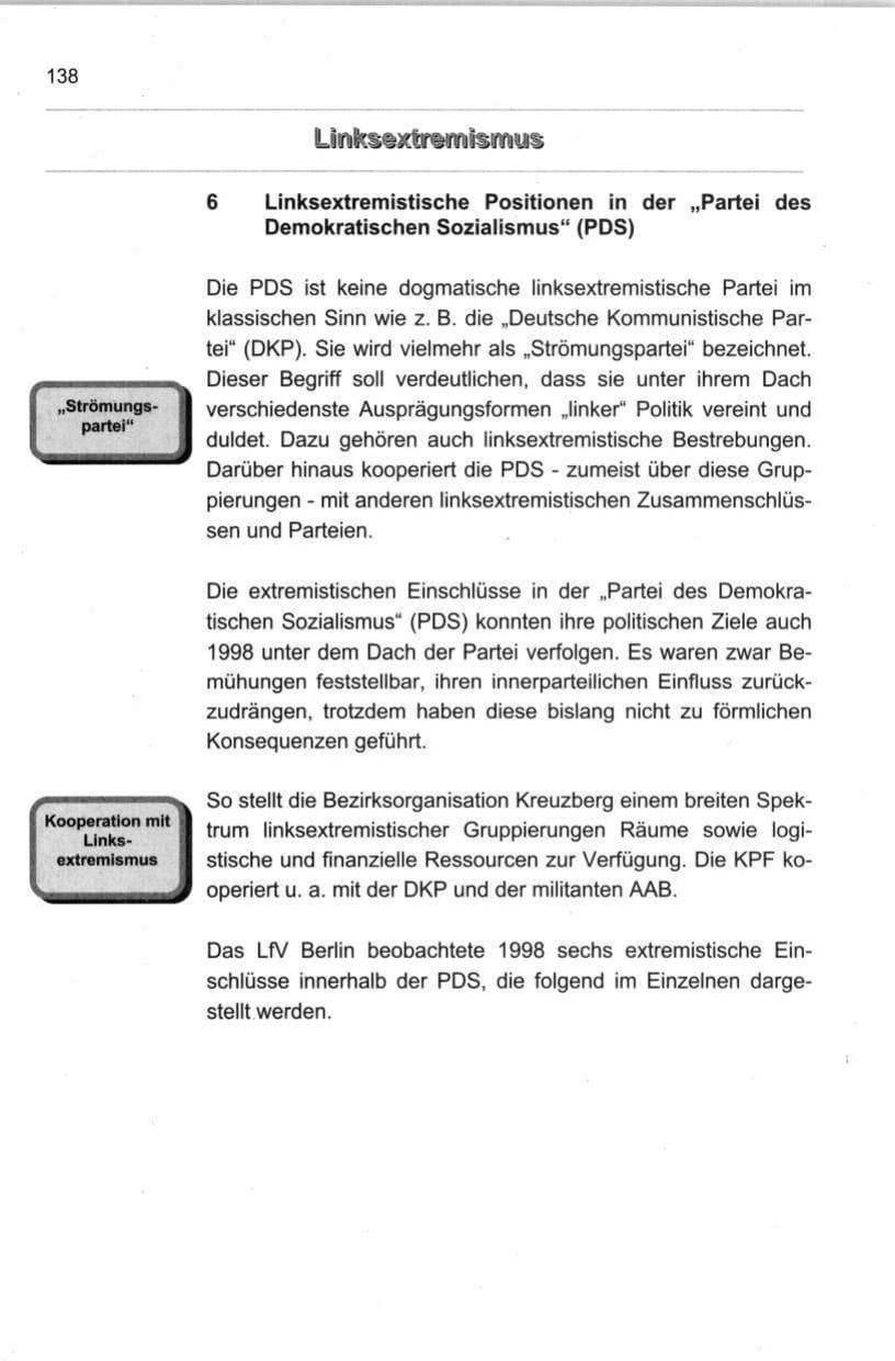 Seite 149 des Verfassungsschutzbericht 1998 Berlin