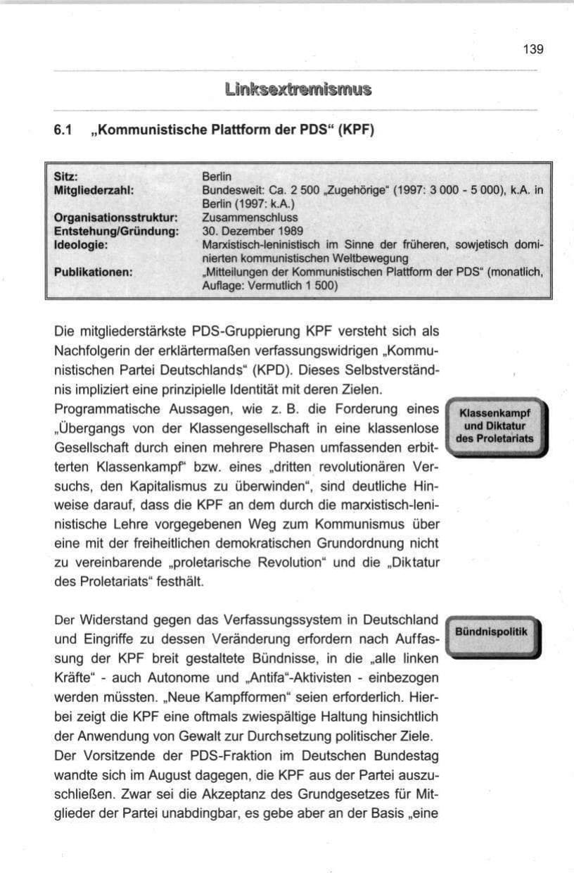 Seite 150 des Verfassungsschutzbericht 1998 Berlin
