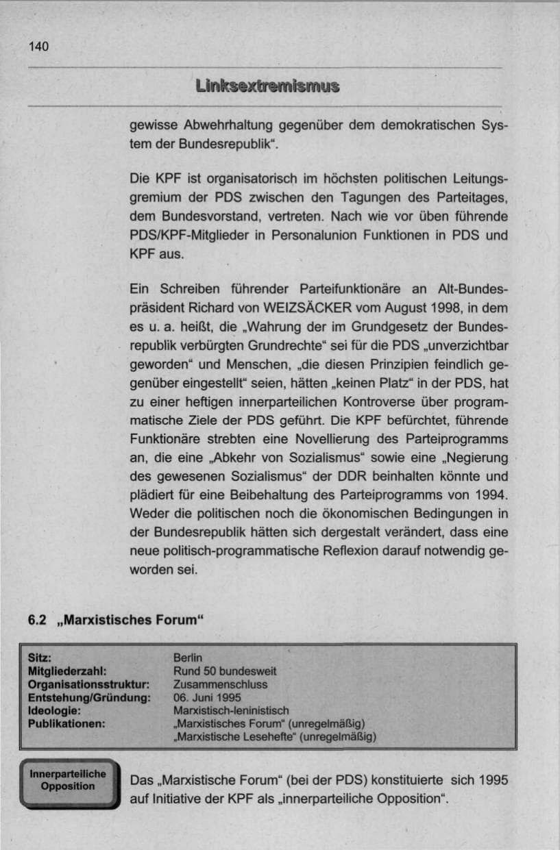 Seite 151 des Verfassungsschutzbericht 1998 Berlin