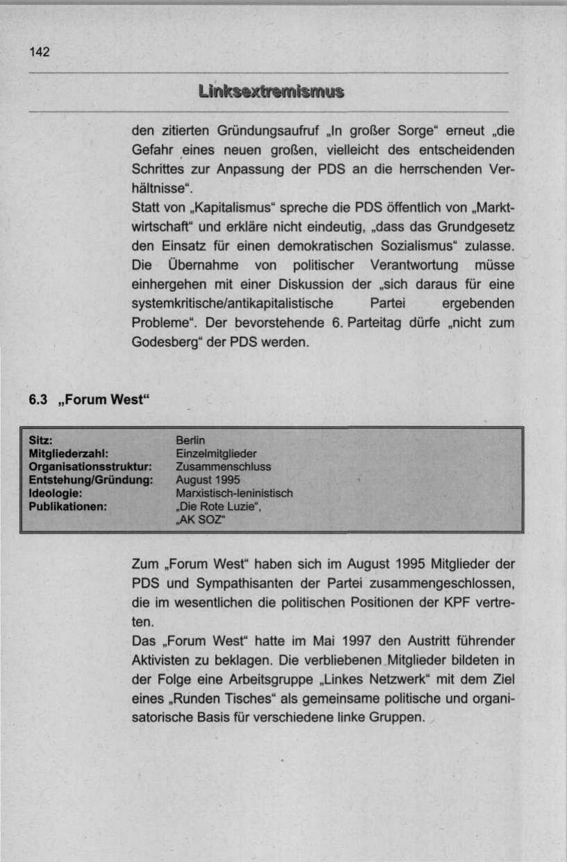 Seite 153 des Verfassungsschutzbericht 1998 Berlin
