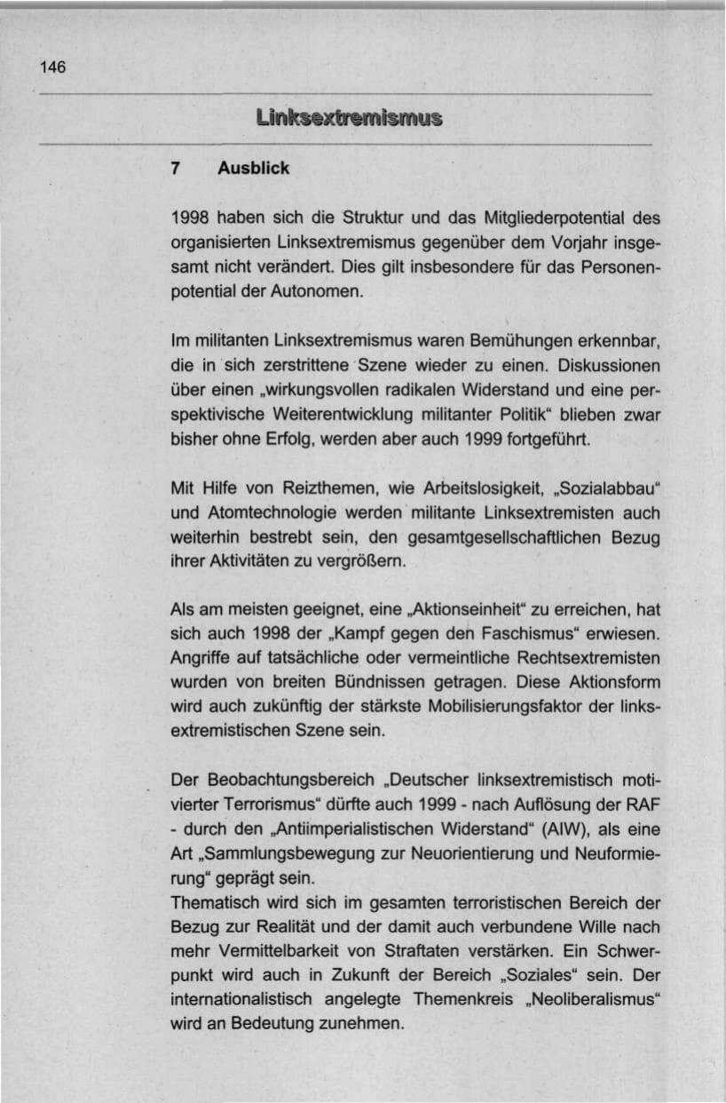 Seite 157 des Verfassungsschutzbericht 1998 Berlin