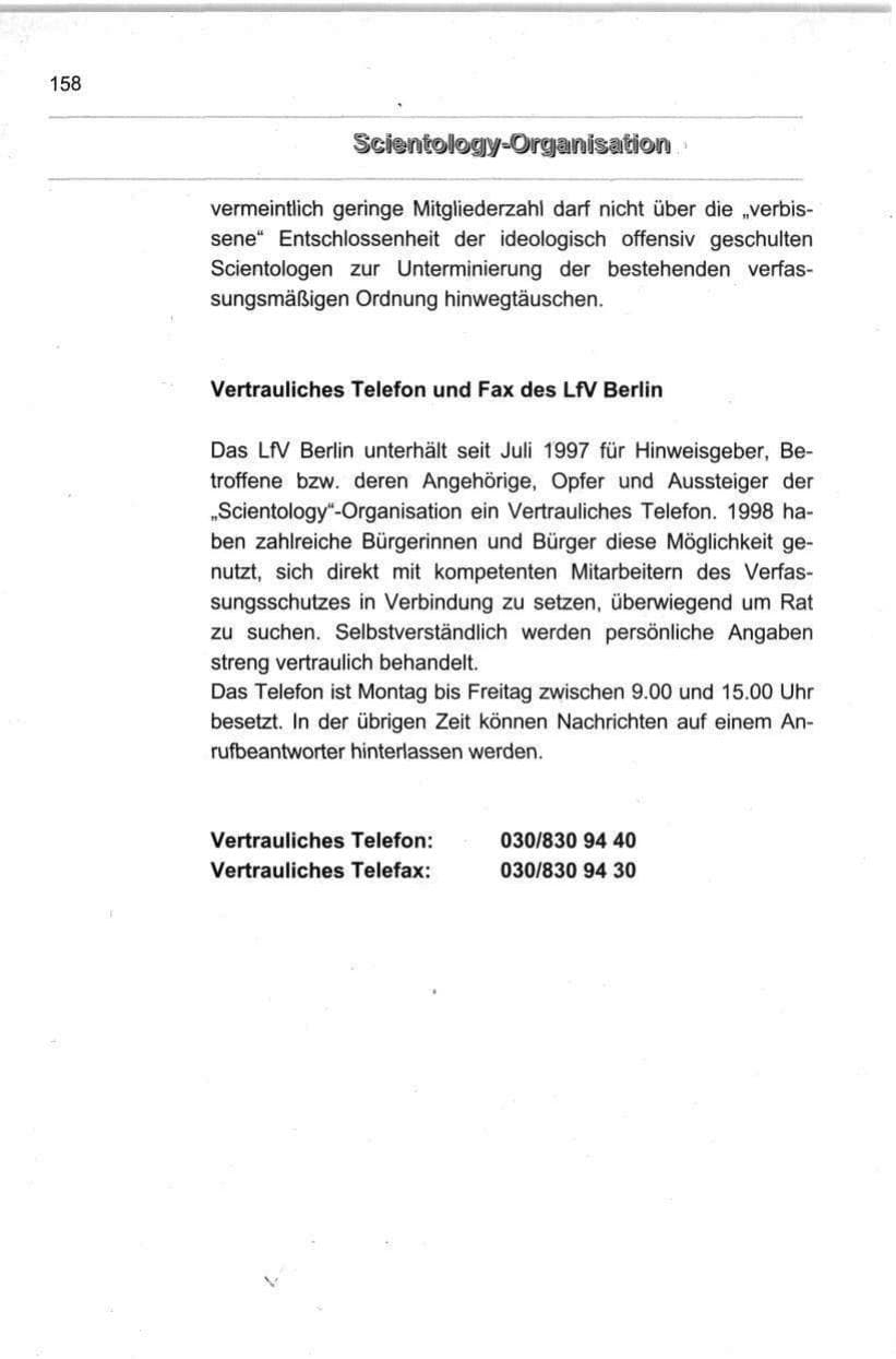 Seite 169 des Verfassungsschutzbericht 1998 Berlin