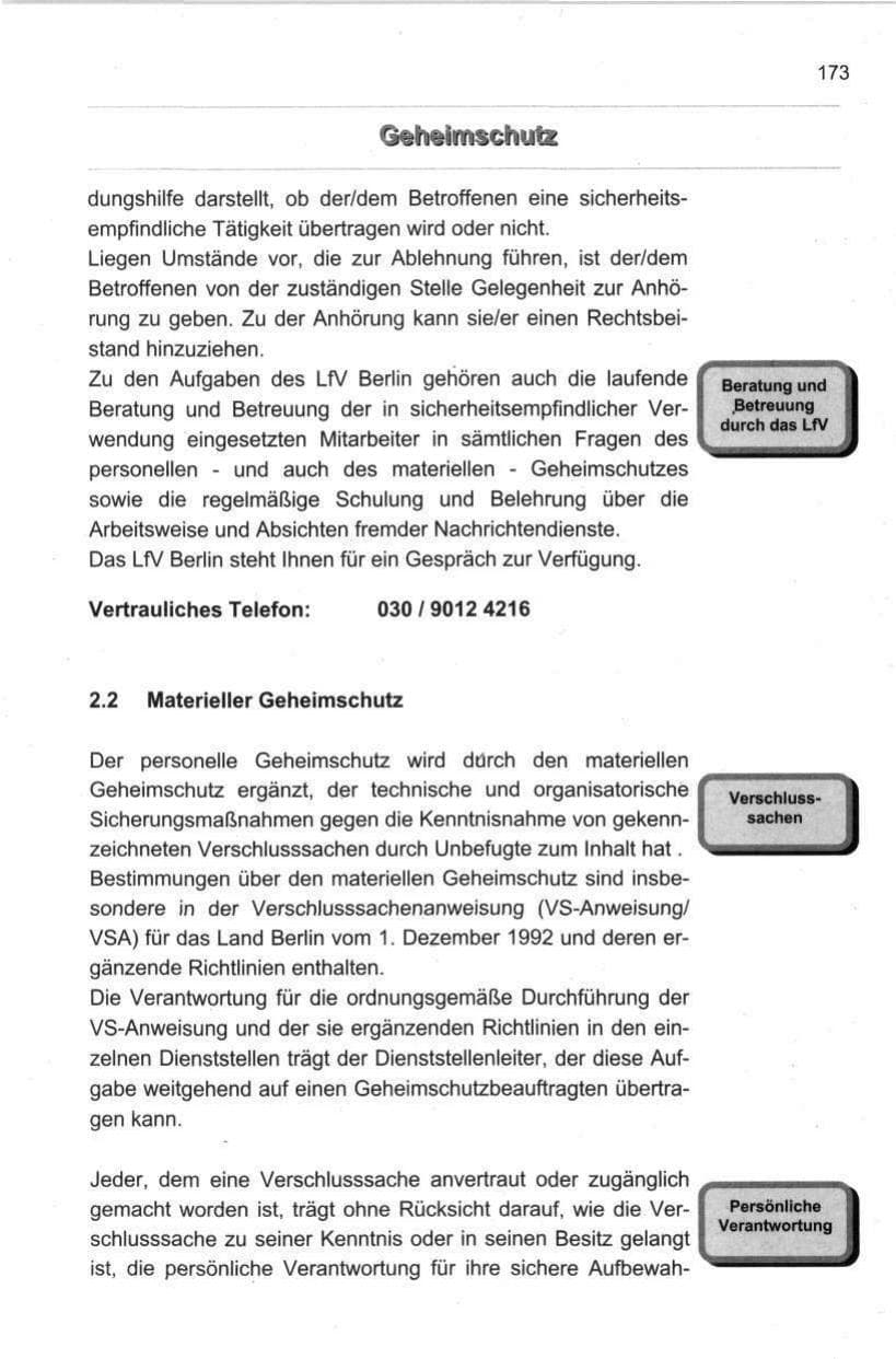 Seite 184 des Verfassungsschutzbericht 1998 Berlin