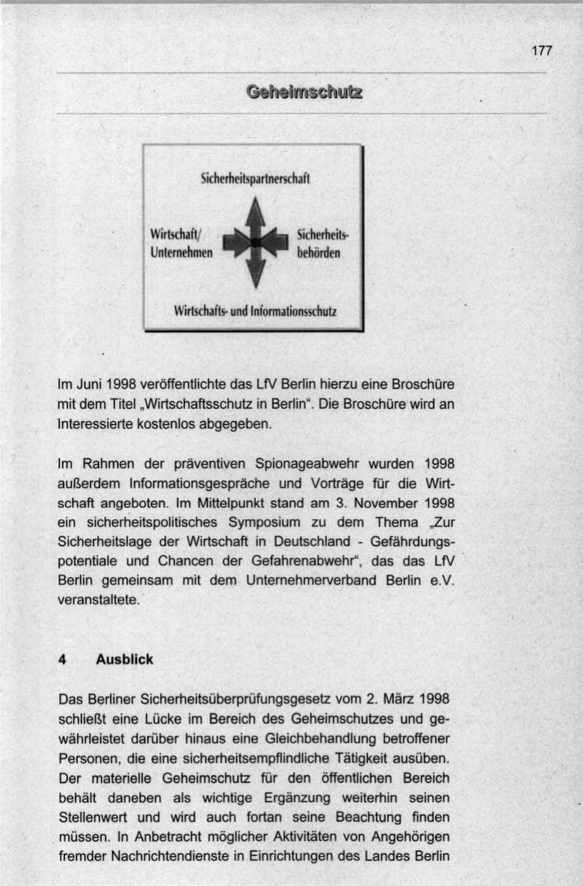 Seite 188 des Verfassungsschutzbericht 1998 Berlin