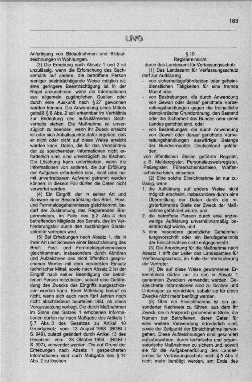 Seite 194 des Verfassungsschutzbericht 1998 Berlin