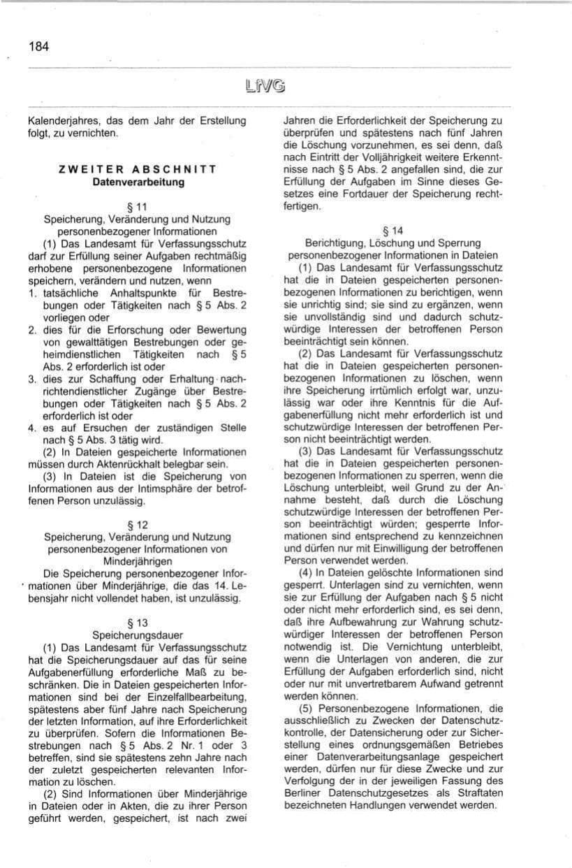 Seite 195 des Verfassungsschutzbericht 1998 Berlin
