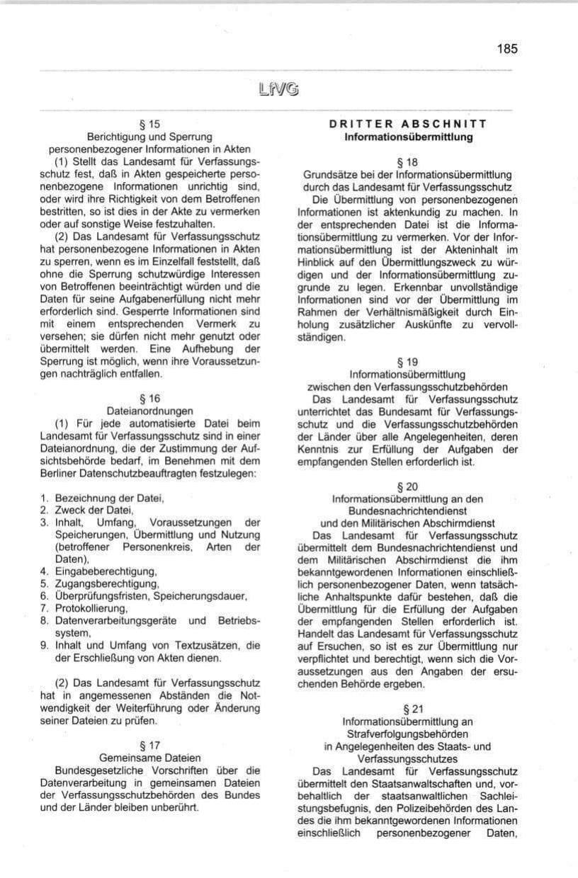 Seite 196 des Verfassungsschutzbericht 1998 Berlin