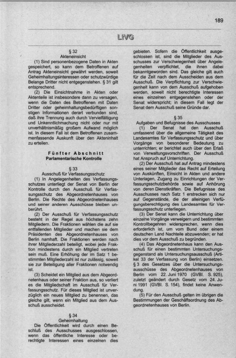 Seite 200 des Verfassungsschutzbericht 1998 Berlin