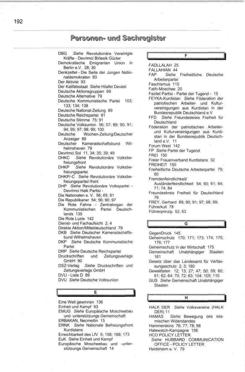 Seite 203 des Verfassungsschutzbericht 1998 Berlin