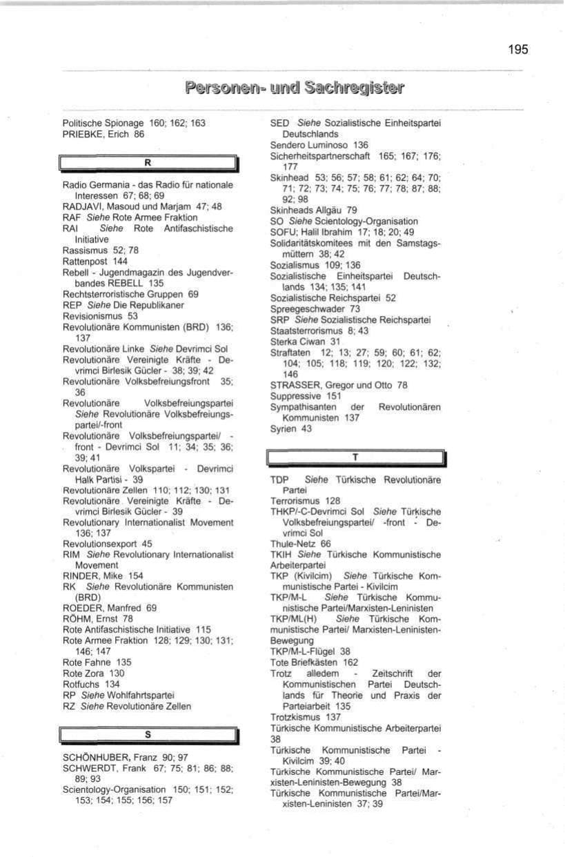 Seite 206 des Verfassungsschutzbericht 1998 Berlin