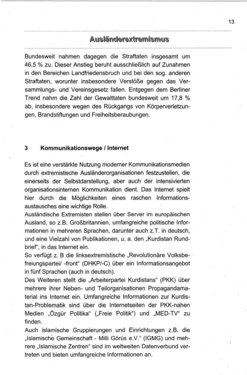 Seite 24 des Verfassungsschutzbericht 1998 Berlin