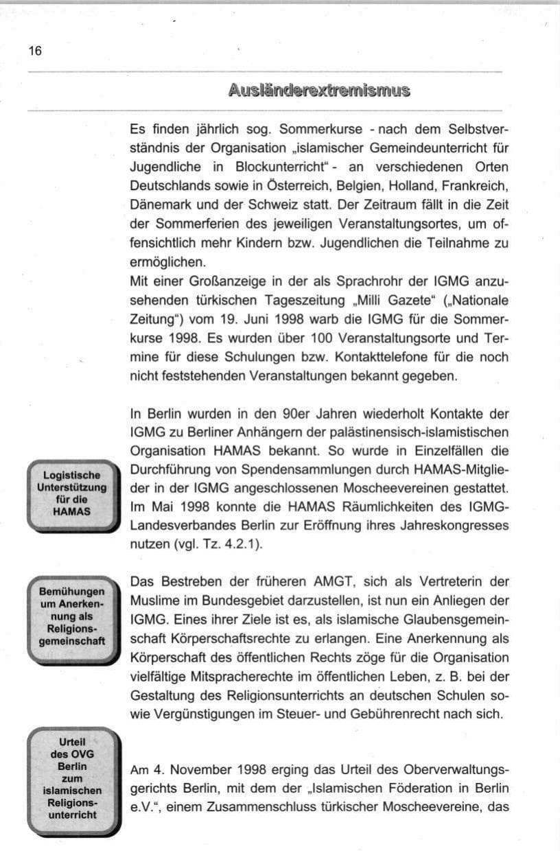 Seite 27 des Verfassungsschutzbericht 1998 Berlin