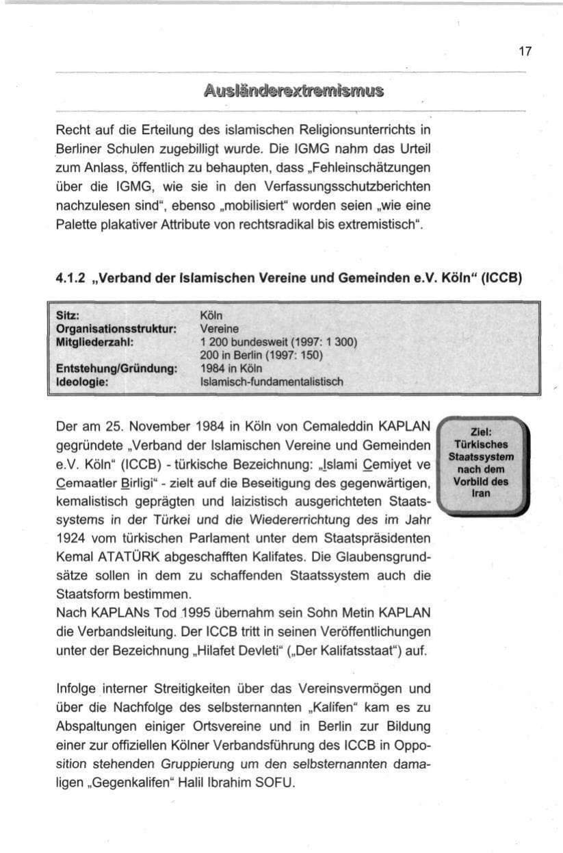 Seite 28 des Verfassungsschutzbericht 1998 Berlin