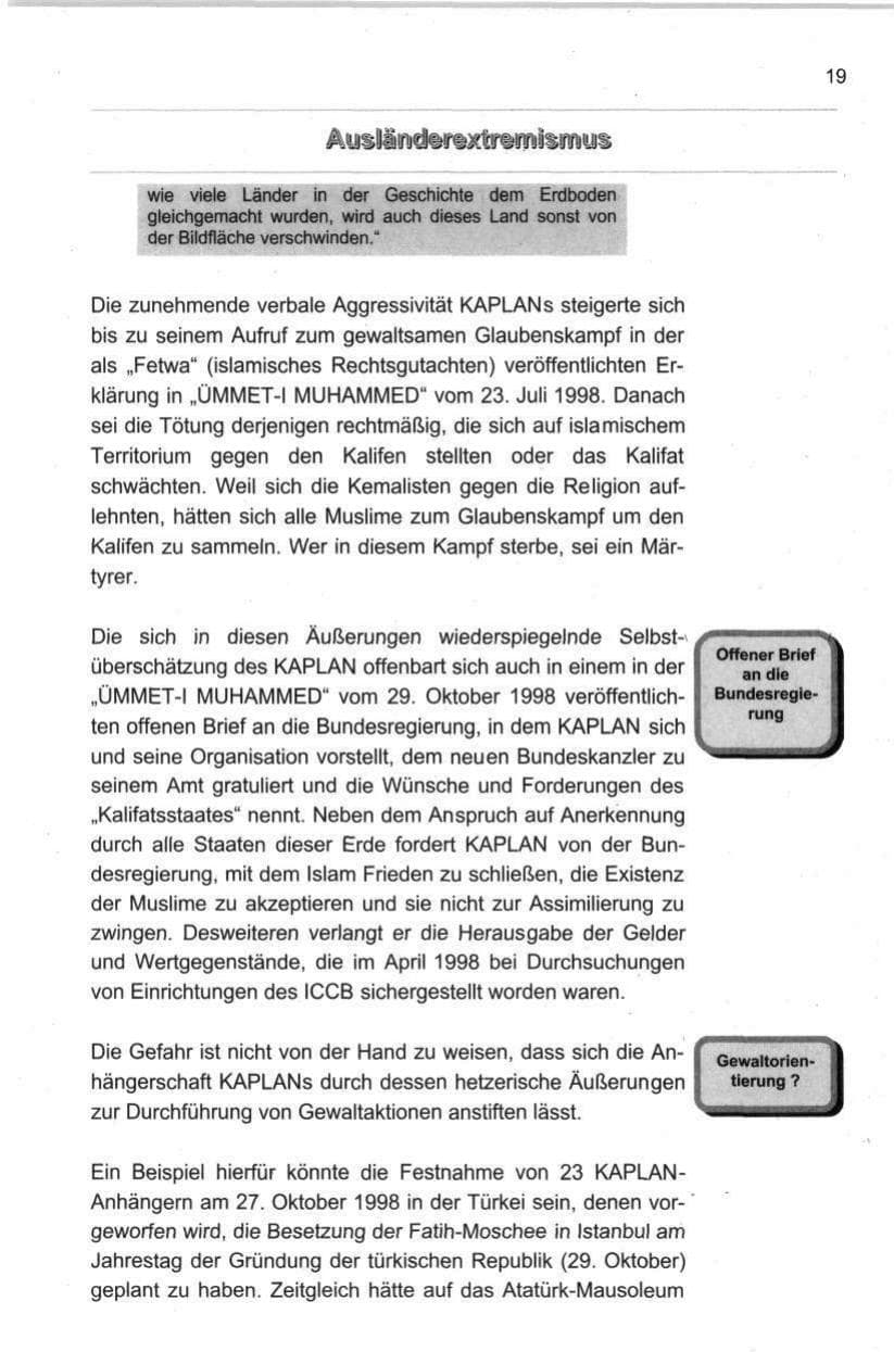 Seite 30 des Verfassungsschutzbericht 1998 Berlin