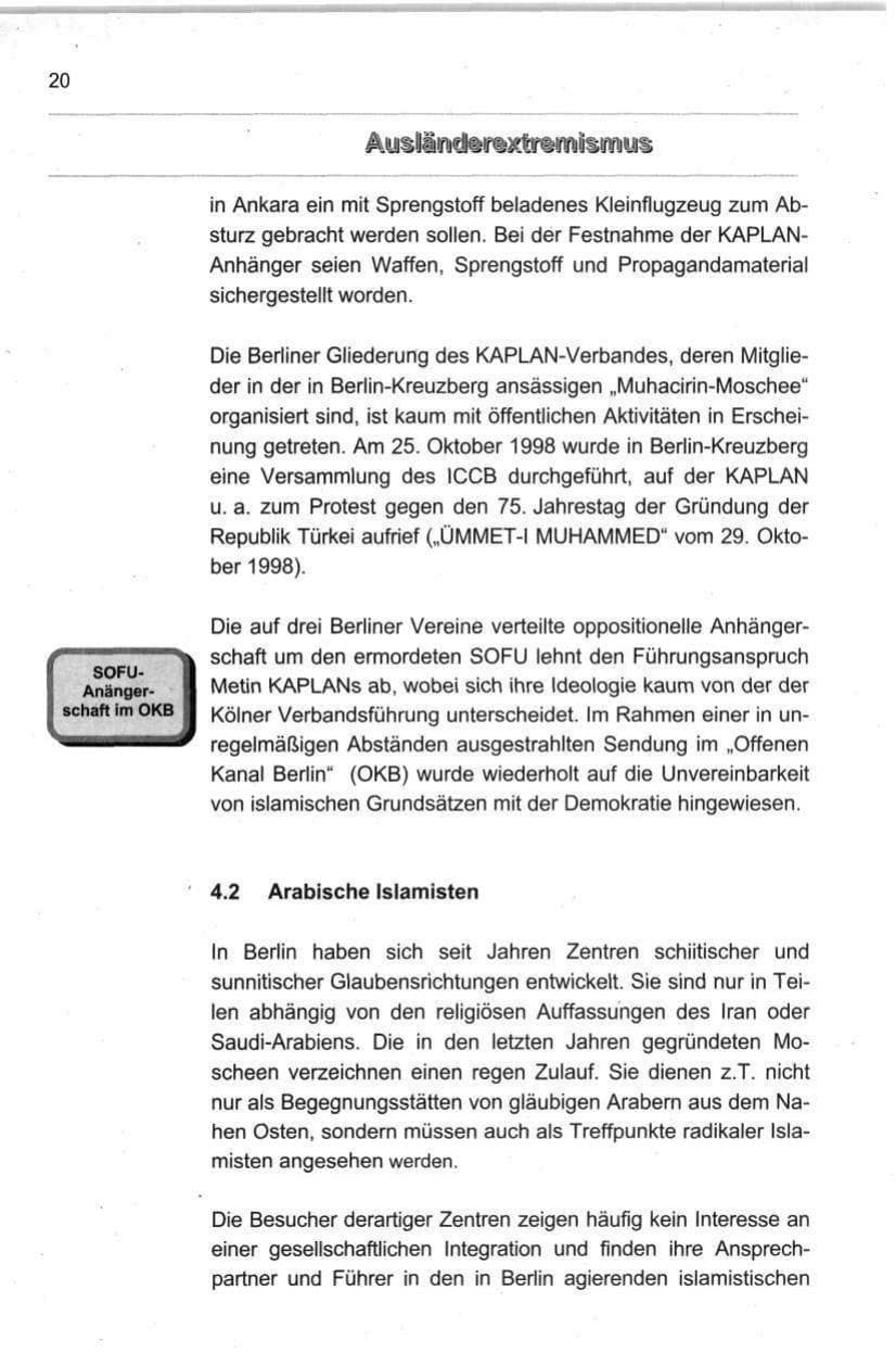 Seite 31 des Verfassungsschutzbericht 1998 Berlin